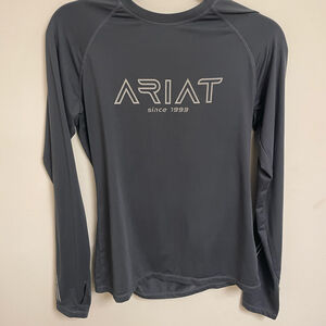 Ariat Shirt Womens Medium Gray Tee Long Sleeve Performance ARIATTEK